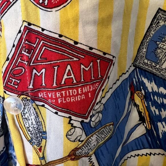 Vintage Rayon Hotel Miami Button down shirt. Women’s size 26 W Nice and cool. - Picture 2 of 8